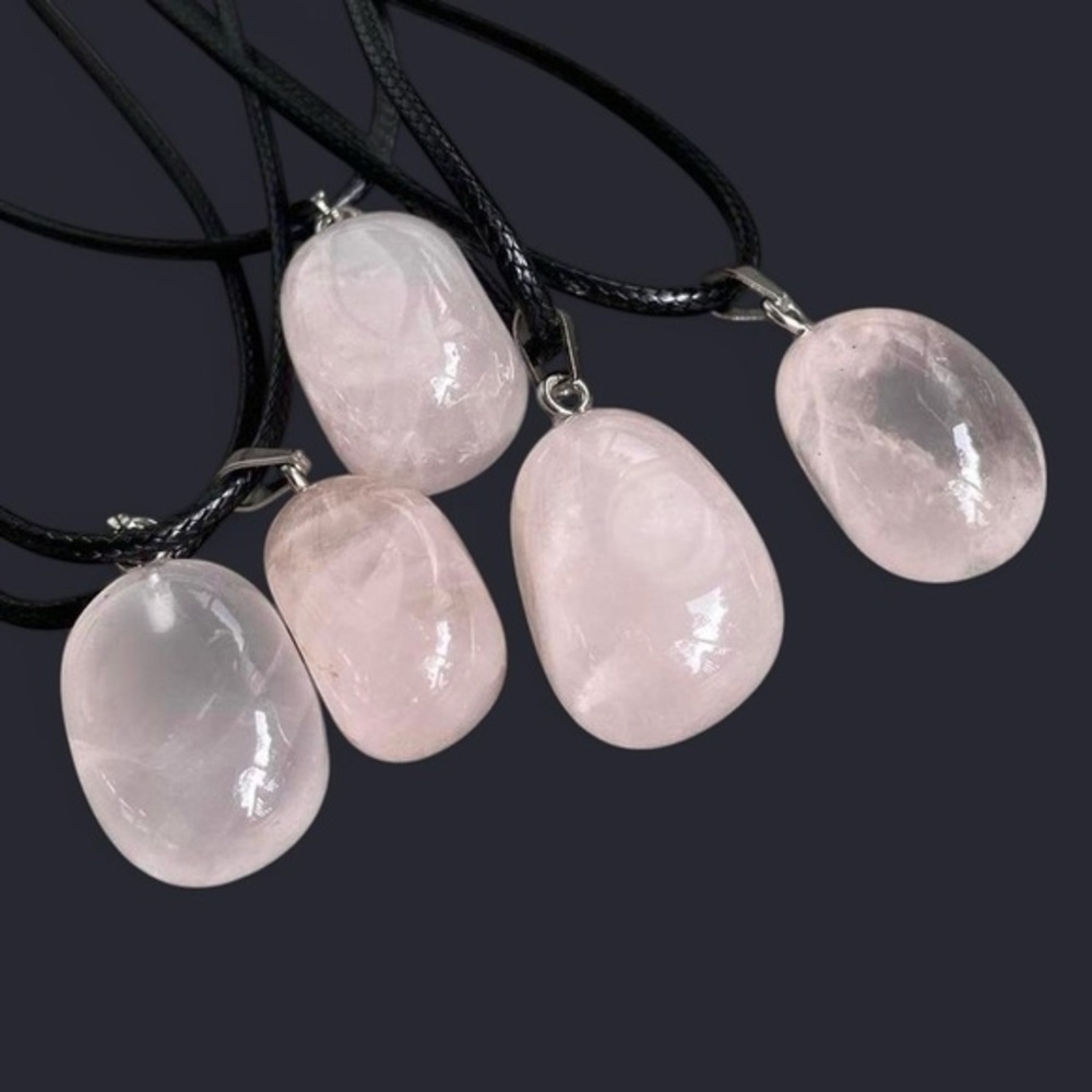 Rose Quartz Stone Pendant Necklace